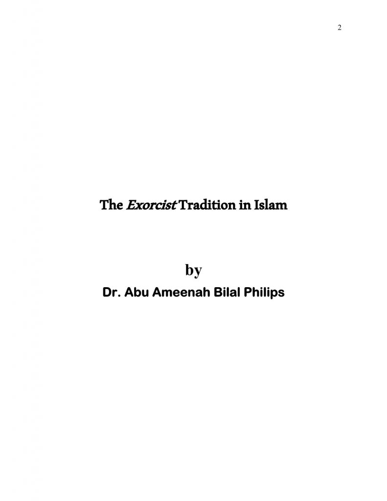 The Exorcist Tradition In Islam by Dr. Bilal Philips (E-Book) – IOU STORE