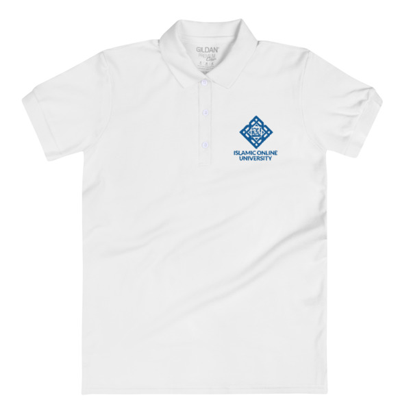 Iou Logo Embroidered Women S Polo Shirt White Blue Iou Store